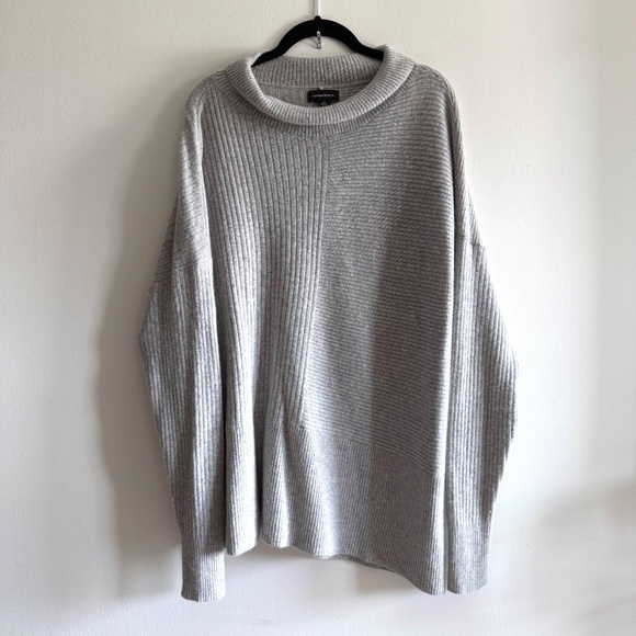 Summersalt Cashmere Funnel Mock Neck Sweater Women’s 1X Gray Quiet Luxury Knit - Picture 4 of 10